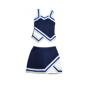 Navy Blue Cheerleading Uniform with Asymmetrical Design