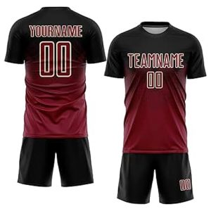Black and Maroon Ombre Soccer Uniform