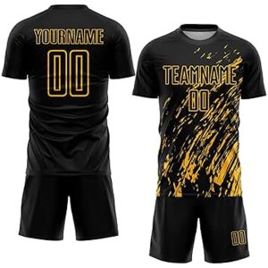 Black & Gold Splash Graphic Jersey and Shorts